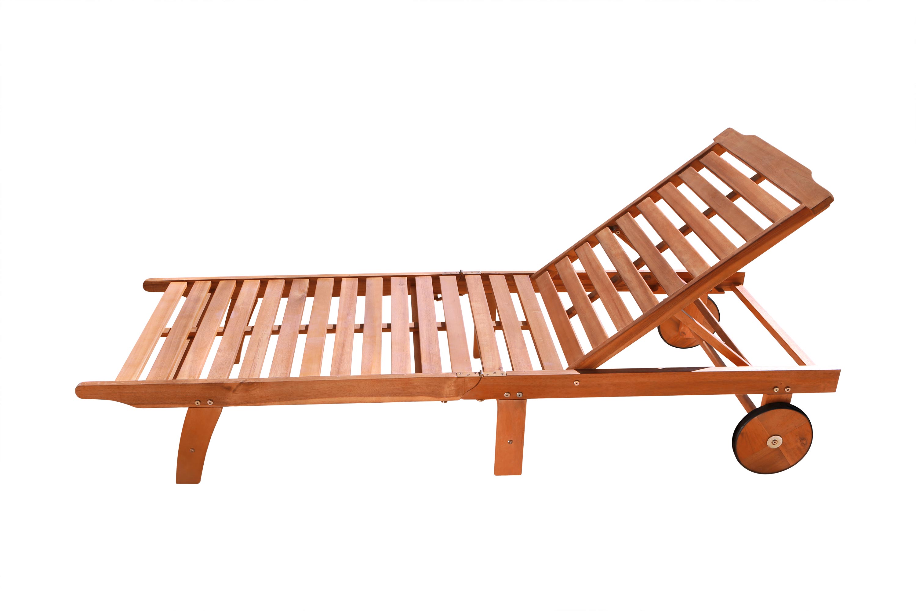 Single Outdoor Wood Chaise Lounge